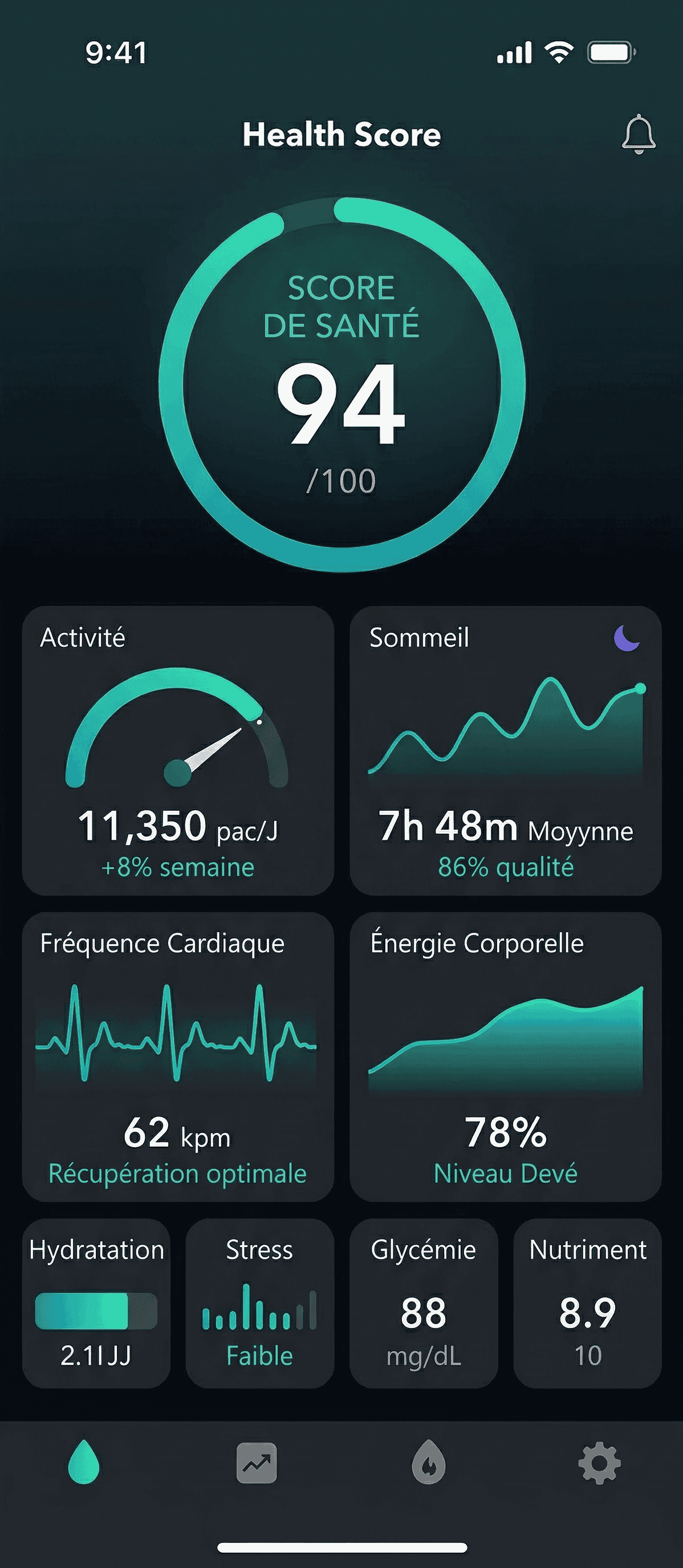 Tableau de bord santé